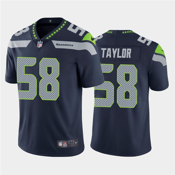 Men's Seattle Seahawks #58 Darrell Taylor Navy Vapor Untouchable Limited Stitched Jersey